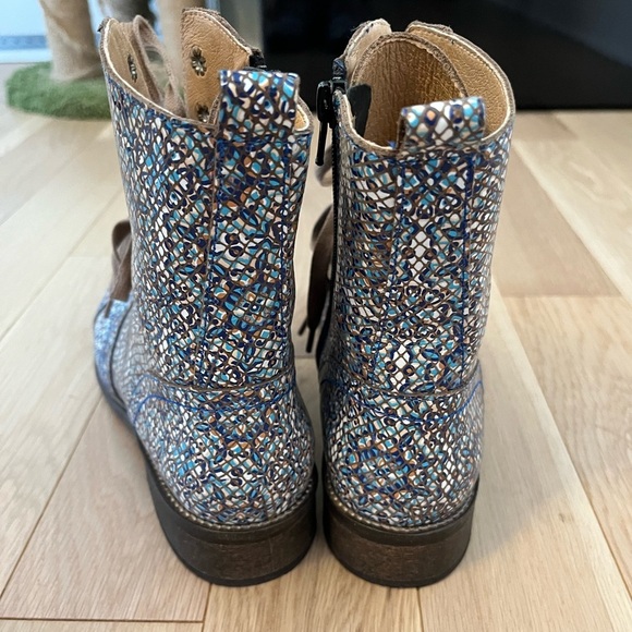 Unity.In.Diversity Liberty Leather patterned Lace Up Side Zipper Boots EU 38 - Picture 4 of 8